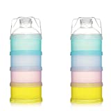 Yafeco 2Pcs Stackable Formula Dispenser Bap Free,Detachable Design with Four Folds Baby Feeding Travel Snack Storage Container