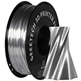 Geeetech Silk PLA Filament 1.75mm for 3D Printer , Metal-Like Shiny Consumable 1kg (2.2lbs) 1 Spool, Dimensional Accuracy +/- 0.03 mm,Metallic Silver