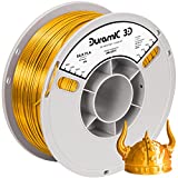 Duramic 3D Shiny Silk PLA Filament 1.75mm Gold, Shiny Metallic PLA Filament Dimensional Accuracy +/- 0.05 mm 1kg Spool(2.2 lbs)