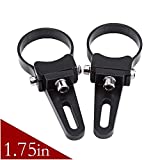 KIMISS 2pcs 1"-3" Aluminum Bullbar Mounting Bracket Clamps, Adjustable LED Light Bar Bull/Roll Tube Mounting Brackets Holder Kits Universal for Cars, Trucks, SUV, ATV, Off-Road Vehicle(1.75in)