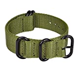 Ritche 24mm Military Ballistic Nylon Strap With Black Heavy Buckle Zulu Nylon Watch Bands