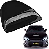 Mega Racer Black Automotive Hood Scoops for Cars - JDM Racing Style Front Decorative Air Vents with Aero Dynamic Air Flow Exterior Intake Cover 3M Tape Adhesive, Universal Fit Car Wash Safe