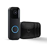 Introducing Blink Video Doorbell + 3 Outdoor camera system with Sync Module 2 | Two-way audio, HD video, motion and chime app alerts and Alexa enabled  wired or wire-free (Black)