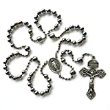 Rugged Rosaries WWI Military Combat Rosary in Silver Finish - Handmade in the USA