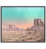 Monument Valley Landscape Picture Photo- American West Wall Art Print - Arizona California Desert Travel Decor - Decoration for Living Room, Office, Home, Apartment - Unique Gift for Photography Fan