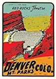 Denver Colorado Red Rocks Theatre Mt. Parks Vintage Travel Decal Sticker Souvenir