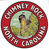 Chimney Rock North Carolina Red Circle Vintage Travel Decal Sticker Souvenir