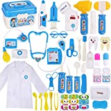 MGparty Kids Toy Doctor Kit 38Pcs Pretend Play Doctor Set Dentist Medical Kit for Kids School Classroom Halloween Christmas Doctor Role Play Dress-Up Costume