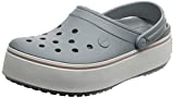 Crocs Unisex Men's and Women's Crocband Clog | Platform Shoes, Light Grey/Rose, 9 US