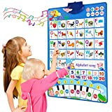 Bilingual ABC Learning Toys for Toddlers 1-3, Electronic Interactive Alphabet Poster, Talking 123s & Songs & Piano Keyboard, Speech Therapy Toys Age 2-4 Kids, Educational Toys for 1-5 Year Old Boys