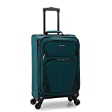 U.S. Traveler Aviron Bay Expandable Softside Luggage with Spinner Wheels, Teal, Carry-on 23-Inch