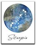 Scorpio Zodiac Astrological Sign Constellation Moon Wall Art - 11x14" UNFRAMED Print - Star Sign Print, Astrology Wall Decor - Scorpio Gifts