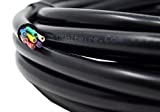 BEST CONNECTIONS 7 Way Trailer Wire (50 Feet)  Heavy Duty 14 Gauge 7 Conductor Insulated Cable  Durable, Weatherproof, Color-Coded 7 Way Trailer Wiring Extension for RV Trailer and Automotive