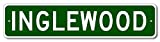 Inglewood, California - USA City Sign - Pesonalized Home Decor, Metal Novelty Sign, Man Cave Street Sign, Unique Gift Idea, Pub Bar Wall Decor, Made in USA - 4x18 inches
