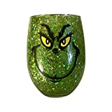 Holiday Scented Candle | 17 oz Glitter Jar Candle | Glam Home Decor | (Grinch Green Glitter)
