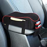 Car Armrest Cushion LINGSFIRE Car Center Console Armrest Cover Memory Foam Car Middle Console Cover Soft Breathable Car Armrest Cushion Pad with Phone Holder Storage Bag Universal Fit for Most Car