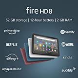 Certified Refurbished Fire HD 8 tablet, 8" HD display, 32 GB, designed for portable entertainment, White