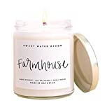 Sweet Water Decor Farmhouse Candle | Autumn, Cinnamon, and Nutmeg, Fall Scented Soy Candles for Home | 9oz Clear Glass Jar, 40 Hour Burn Time, Made in the USA