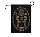 Awowee 28"x40" Garden Flag War of Kings Two Skeleton Warring Sword Against God Eye Outdoor Home Decor Double Sided Yard Flags Banner for Patio Lawn