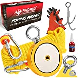 FINDMAG Fishing Magnets Kit 2625 lbs Pulling Force Fishing Magnet, 4.57" Diameter Magnet Fishing Kit for Magnetic Fishing, Perfect for Retrieving Items Iin River, Lake