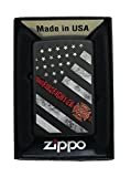 Zippo Custom Lighter - Red Line Firefighter USA Flag & Support - Black Matte - Gifts for Him, for Her, for Boys, for Girls, for Husband, for Wife, for Them, for Men, for Women, for Kids