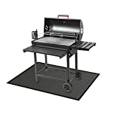 Rosy Earth Flame Retardant Mat Under The Grill, Charcoal Grills, Gas Grills, Electric Grills to Protect The Deck Terrace Floor (Black, 39“47”)