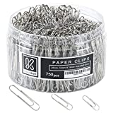 Kempshott 750 Paper Clips Assorted Sizes Small, Medium and Large Paper Clips for Paperwork Ideal for Home, School and Office Use