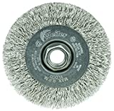 Weiler 13085 4" Narrow Face Crimped Wire Wheel, .014" Stainless Steel Fill, 5/8"-11 Unc Nut, Made in the USA