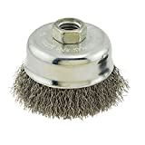 IVY Classic 38910 3-Inch x 5/8-Inch-11 Arbor, Stainless Steel Crimped Wire Cup Brush - 0.012-Inch Coarse, 1/Card