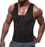 Tummy Trimmer Body Shaper Tight Tank Top Under Shirt Chest Pull Girdle Vest Men Moobs Binder (L, Black)