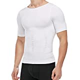 Men's Slimming Body Shaper Vest Undershirt Abs Abdomen Slim Tank Top (White, XXX-Large)