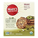 Mary's Gone Crackers Super Seed - Basil$ Garlic - Case of 6 - 5.5 oz.