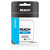 Reach Unflavored Waxed Dental Floss for Oral Care & Removal of Plaque & Food From Teeth & Gum Line, Accepted by the American Dental Association (ADA), Unflavored, 55 yds (Pack of 3)