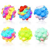 Pop It Ball 6 Packs 3D Silicone Squeeze Balls Toy Push Bubble Pop Its Fidget Toys Squishy Stress Balls Sensory Toys for Kids and Adults