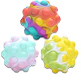 3D Push Bubble Sensory Fidget Toys Push Bubbles Pop Stress Balls Fidget Sensory Toys, Pop Fidget Toy Stress Relief Poppers Ball for Kids and Adults Special Gift Birthday Party -3Pack