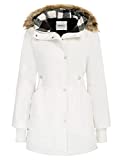 Women Outdoor Hooded Warm Winter Thicken Fleece Parkas Long Coats White XXL