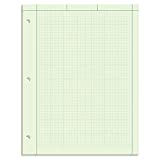 TOPS Engineering Computation Pad, 8-1/2" x 11", Glue Top, 5 x 5 Graph Rule on Back, Green Tint Paper, 3-Hole Punched, 100 Sheets (35500)