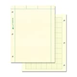 National Computation Pad, 5 x 5 Quad Ruling and Unruled, 8.5" x 11", 200 Sheets (42389), Green
