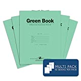 Roaring Spring Recycled Test Green Exam Book, 50 Pack, Wide Ruled with Margin, 11" x 8.5" 8 Sheets/16 Pages, Green Cover