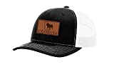 It's All About the South Georgia Football Bulldog Laser Engraved Leather Patch Trucker Hat, Black/White