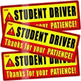 psler Student Driver Magnet for Car,be Patient Student Driver Magnet Boys and Girls New Student Driver Sticker Safety Warning Red and Yellow Reflective Signs Reusable Movable 9.453.2inch 3 Pcs Gifts
