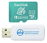 SanDisk 512GB Nintendo Switch MicroSD Card/Memory Card for Nintendo Switch Lite 512 GB (SDSQXAO-512G-GNCZN) Bundle with 1 SD & MicroSDXC Card Reader