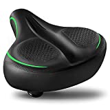 BLUEWIND Oversized Bike Seat - Compatible with Peloton, Exercise or Road Bikes, Easy to Install, Bike Saddle Replacement with Wide Cushion for Men & Women Comfort (Green)