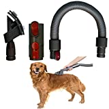 Dog Pet Grooming Brush & Extension Vacuum Hose compatible with Dyson V11 V10 V8 V7 V6 Vacuum Cleaner with Quick Release Converter Adapter Groom Tool Attachment