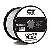 CT Sounds Car Audio 0 GA Wire 50 Feet Power and Ground Cable Wiring (White - 50ft)