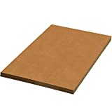 Corrugated Cardboard Sheets, 24" x 18", Kraft Brown, for Packing, Mailing, and Protecting Products from Forklift Damage, 50 Sheets