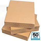 Sodaxx (Qty 50) Corrugated Cardboard Sheets 8.5 x 11 Inches Kraft Brown Flat Cardboard Sheets, Paper Cardboard Inserts for Packing, Mailing, Crafts, Letter Size 8.5 x 11 Inches
