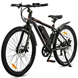 ECOTRIC 26" Electric Bike Bicycle 350W Large-Capacity 36V/12.5Ah Removable Battery 20MPH Electric Mountain Bike Adults Ebike Shimano 7 Speed Gears UL Certified E-Bike (Black)