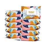 Improved: Freshold Flushable Wipes for Adults Toilet Tissue | Made in USA | 10 Pack of 60 Unscented Cleansing Wet Personal Care Butt Wipes for Men Women | Fragrance Free, Aloe Vera for Sensitive Skin