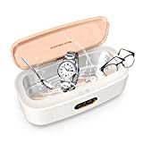 Venussar Ultrasonic Cleaner, Sonic Jewelry Cleaning Machine 300ML, 45kHz Professional Ultrasonic Jewelry Cleaner Machine for Glasses, Jewelry, Watches, Dentures, 4 Gear Adjustable (White)